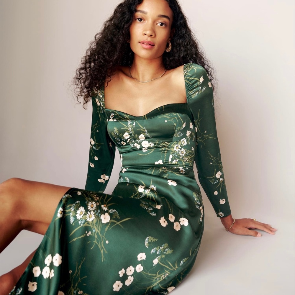 Reformation Gloriana Silk Dress